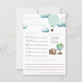 Mint Hot Air Ballon Vorhersagen & Well Wishings In Einladung