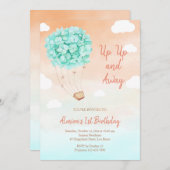 Mint Hydrangea Ride Geburtstag Einladung (Vorne/Hinten)