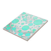 Mint Ice Aqua Blue Polka Dots Fliese (Seite)