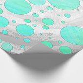 Mint Ice Aqua Blue Polka Dots Geschenkpapier (Ecke)
