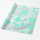 Mint Ice Aqua Blue Polka Dots Geschenkpapier (Ungerollt)