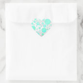Mint Ice Aqua Blue Polka Dots Herz-Aufkleber (Tasche)