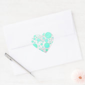 Mint Ice Aqua Blue Polka Dots Herz-Aufkleber (Umschlag)