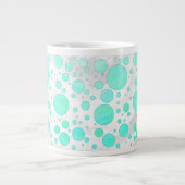 Mint Ice Aqua Blue Polka Dots Jumbo-Tasse (Vorderseite)