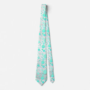 Mint Ice Aqua Blue Polka Dots Krawatte