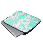 Mint Ice Aqua Blue Polka Dots Laptopschutzhülle (Vorne Knopf)