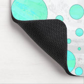 Mint Ice Aqua Blue Polka Dots Mousepad (Ecke)