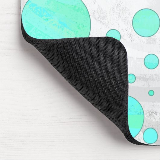 Mint Ice Aqua Blue Polka Dots Mousepad (Ecke)