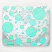 Mint Ice Aqua Blue Polka Dots Mousepad (Vorne)