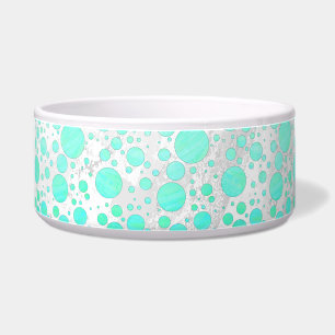 Mint Ice Aqua Blue Polka Dots Napf