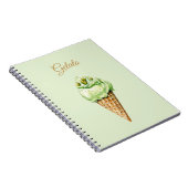 Mint Ice Cream Gelato Birthday  Notizblock (Rechte Seite)