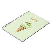Mint Ice Cream Gelato Birthday  Notizblock (Linke Seite)