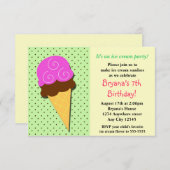 Mint Ice Cream Social Birthday Party Einführungen Einladung (Vorne/Hinten)