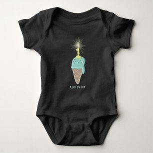 Mint Ice Cream Sparkler Baby Boy's 1. Geburtstag Strampler