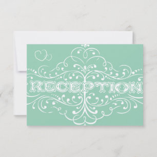Mint Jade viktorianische Typografie-Antwortkarte RSVP Karte