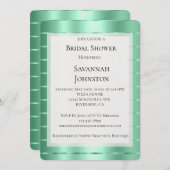 Mint Jewel Ribbon Brautparty Einladung (Vorne/Hinten)