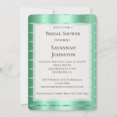 Mint Jewel Ribbon Brautparty Einladung (Vorderseite)