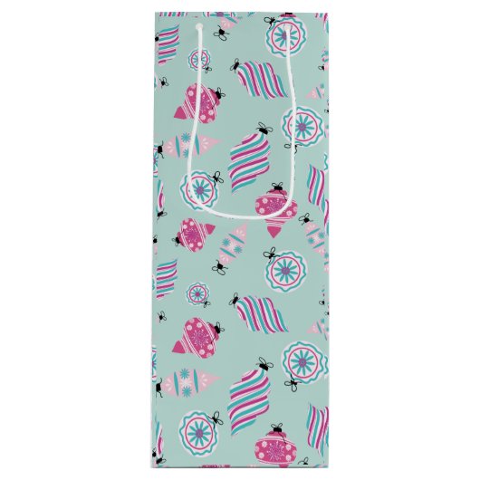 Mint Jolly Baubles Weinbeutel Geschenktüte Für Weinflaschen (Vorderseite)