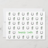 Mint Julep and Horseshoe Preppy Derby Party Dankeskarte (Vorderseite)