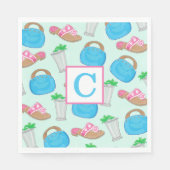 Mint Julep Bermuda Beutel Preppy Initail Derby Serviette (Vorderseite)