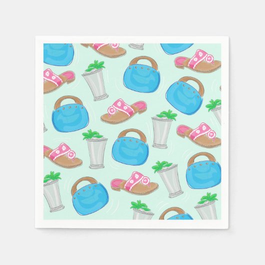 Mint Julep Bermuda Beutel Sandals Preppy Derby Serviette (Vorderseite)