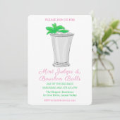 Mint Julep Bourbon Balls Pferderennen Derby Day Einladung (Stehend Vorderseite)