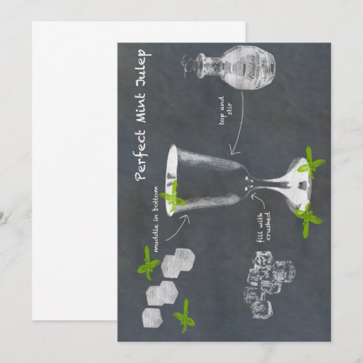 Mint Julep Cocktail Einladung (Vorne/Hinten)