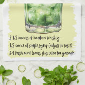 Mint Julep Cocktail Rezept Geschirrtuch (Gefaltet)