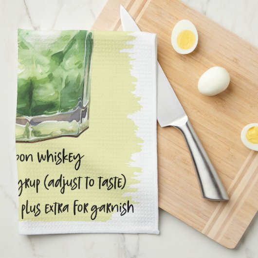 Mint Julep Cocktail Rezept Geschirrtuch (Viertel Falte)