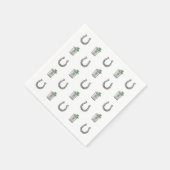 Mint Julep Cocktails & Horseshoe Pattern Race Day  Serviette (Ecke)