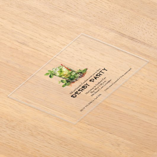 Mint Julep Derby Party Acryleinladungen (Ablage )