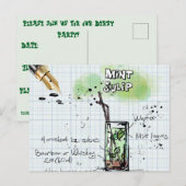 MINT JULEP DERBY PARTY EINLADUNG POSTKARTE (Vorne/Hinten)