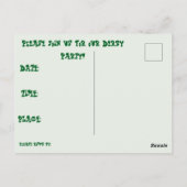 MINT JULEP DERBY PARTY EINLADUNG POSTKARTE (Rückseite)