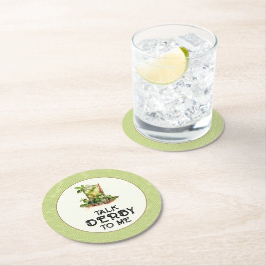 Mint Julep Derby Runder Pappuntersetzer (Vor Ort)