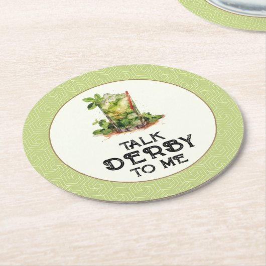 Mint Julep Derby Runder Pappuntersetzer (Angewinkelt)