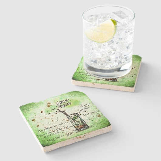 Mint Julep Drink Rezept Steinuntersetzer (Seitenansicht)