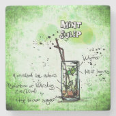 Mint Julep Drink Rezept Steinuntersetzer (Vorderseite)