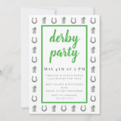 Mint Julep & Horseshoe Border Derby Preppy Race Einladung (Vorderseite)