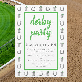 Mint Julep & Horseshoe Border Derby Preppy Race Einladung