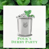 Mint Julep Horseshoe Race Derby Party Serviette