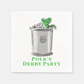 Mint Julep Horseshoe Race Derby Party Serviette (Vorderseite)