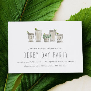 Mint Julep Pferderennen Derby Day Party Horizontal Einladung