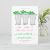 Mint Juleps Bourbon Balls Pferderennen Derby Day Einladung (Stehend Vorderseite)