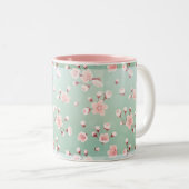 Mint, Kirschblüte, Frühlings-Blume, Japaner, Zweifarbige Tasse (VorderseiteRechts)