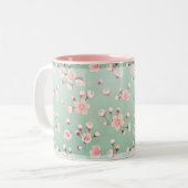 Mint, Kirschblüte, Frühlings-Blume, Japaner, Zweifarbige Tasse (Vorderseite Links)