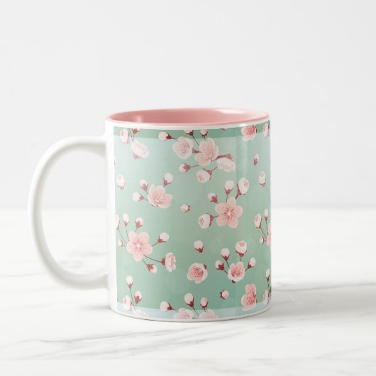 Mint, Kirschblüte, Frühlings-Blume, Japaner, Zweifarbige Tasse (Links)