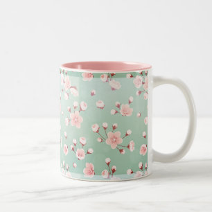 Mint, Kirschblüte, Frühlings-Blume, Japaner, Zweifarbige Tasse