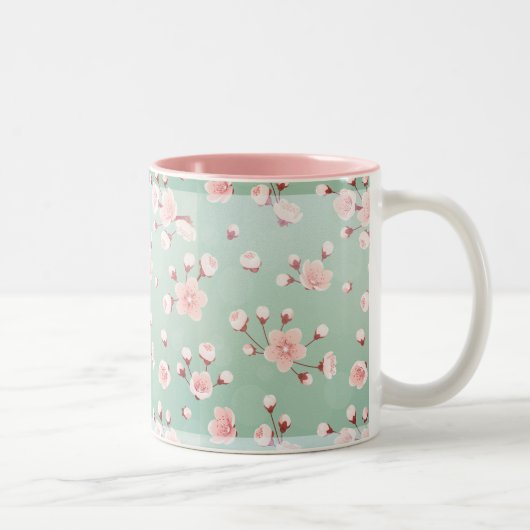 Mint, Kirschblüte, Frühlings-Blume, Japaner, Zweifarbige Tasse (Rechts)