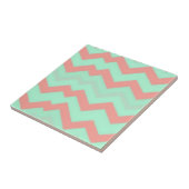 Mint-Korallen-Chevron-Muster Fliese (Seite)