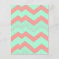 Mint-Korallen-Chevron-Muster